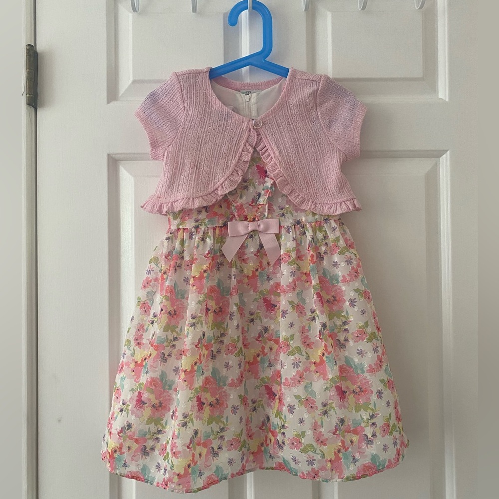 Bonnie Jean Spring/Easter dress with shrug jacket, size 4T